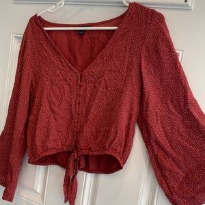 American eagle crop button down top